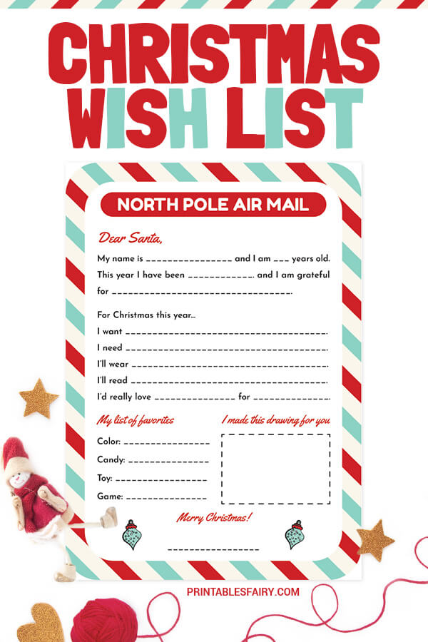 Printable Christmas Wish List Template The Printables Fairy