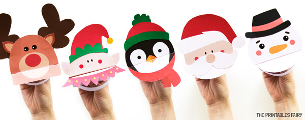 Paper Christmas Puppets