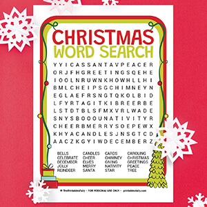 Christmas Word Search {Free Printable} - The Printables Fairy