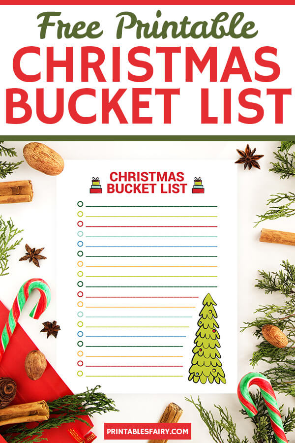 Free Printable Holiday Bucket List