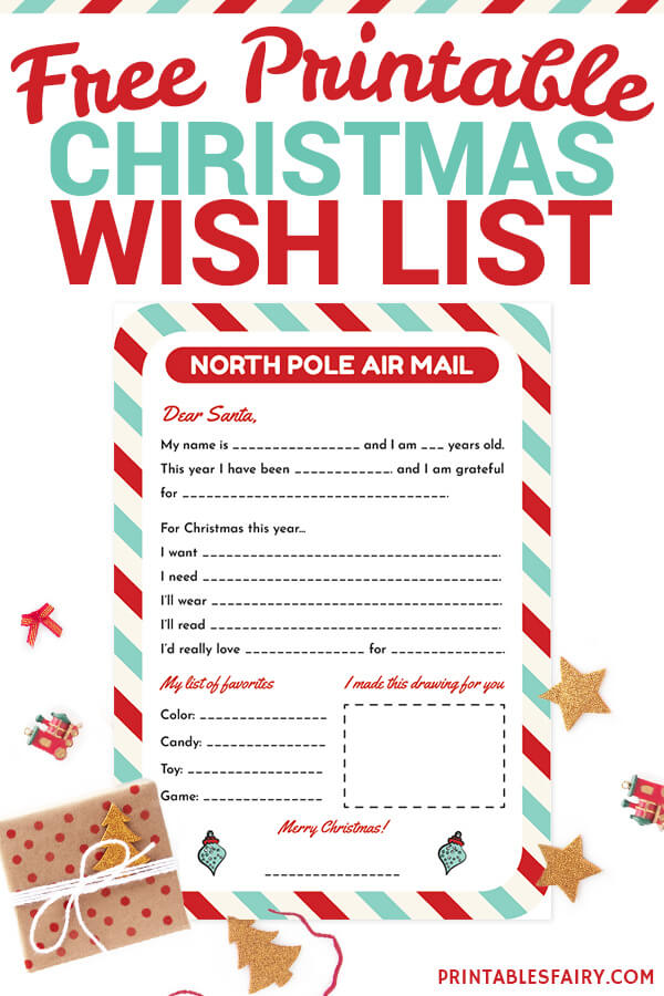 Free Printable Christmas Wish List