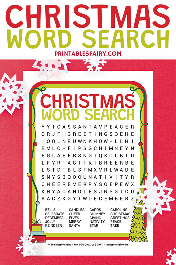 Christmas Word Search Printable