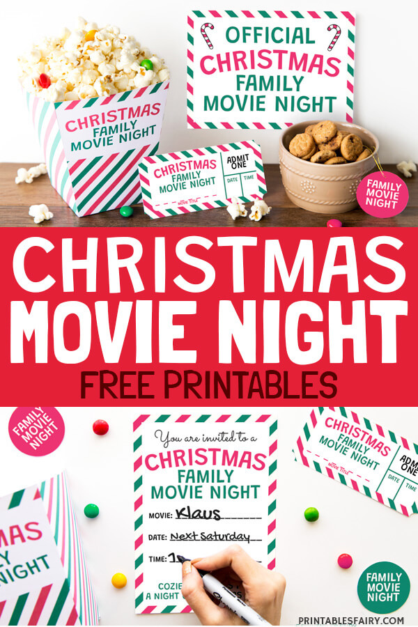 Christmas Movie Night Free Printables