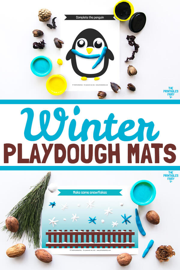 Free Winter Play Dough Mats