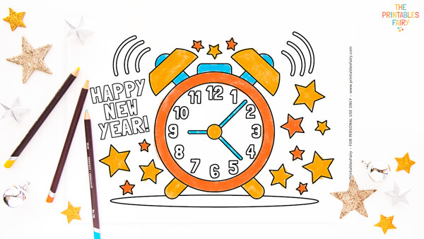 New Year's Countdown Coloring Page