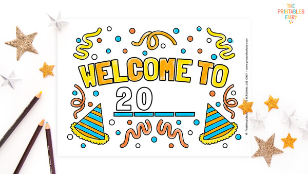 Welcome to 2021 Coloring Page
