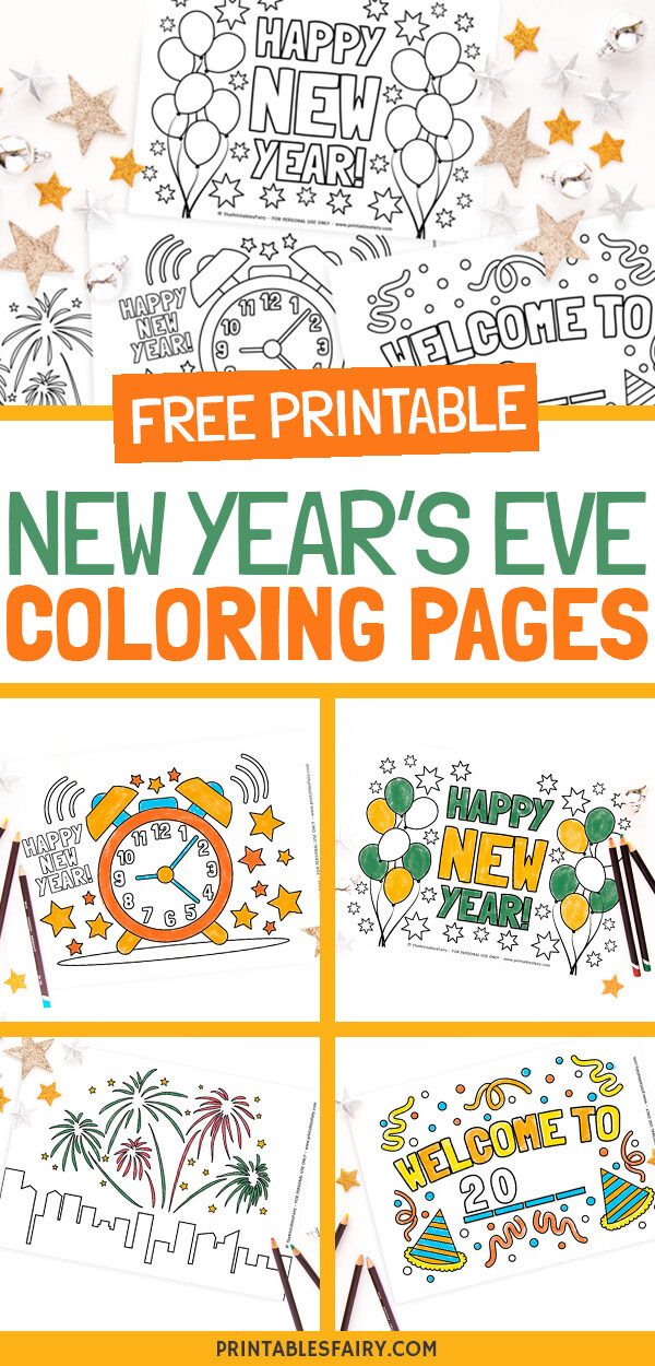 Free Printable New Year's Eve Coloring Pages