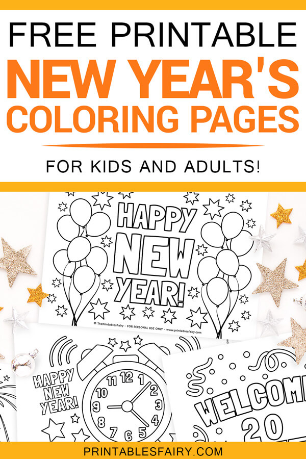 Free Printable New Year's Coloring Pages