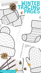 winter tracing worksheets for kids the printables fairy