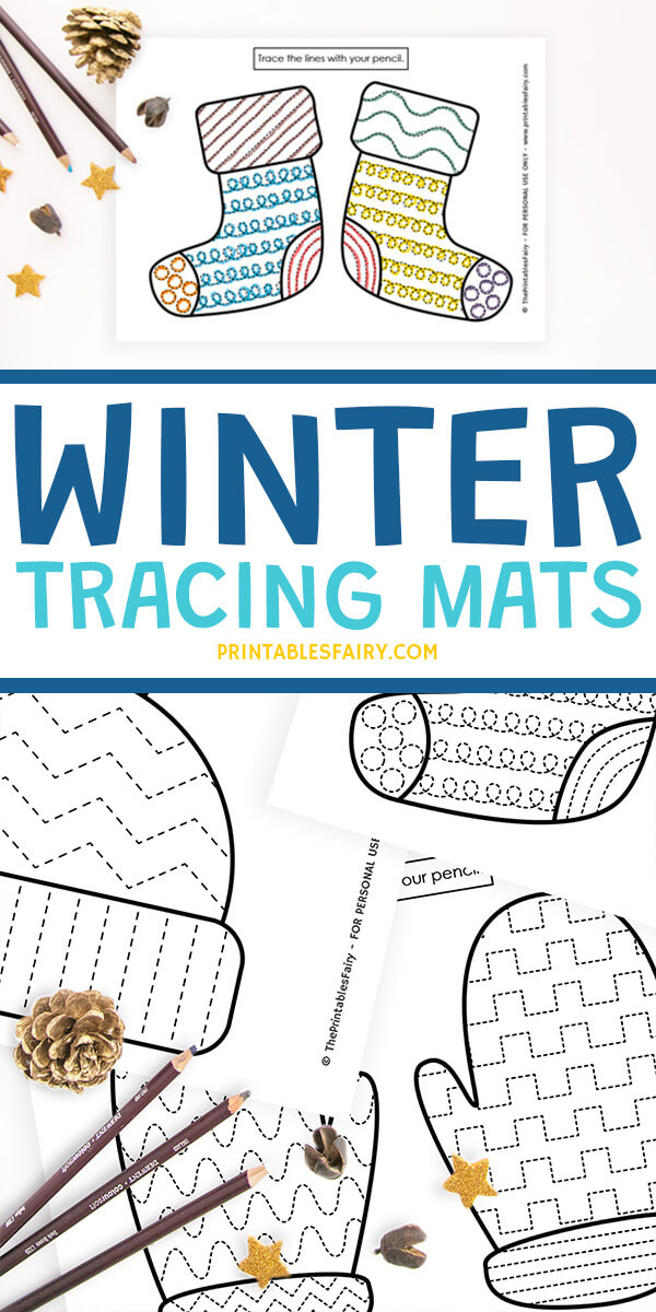 Printable Winter Tracing Mats