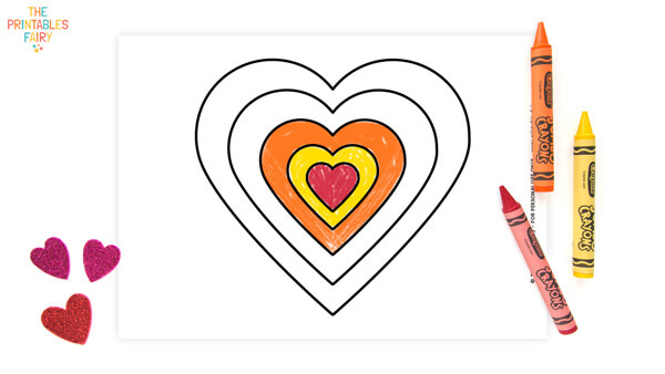 Heart within heart Coloring Page