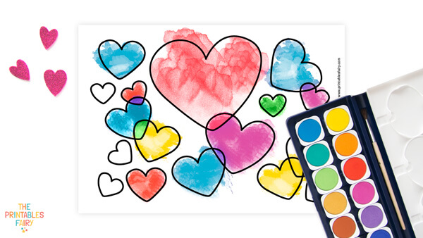 Cute Hearts Coloring Page