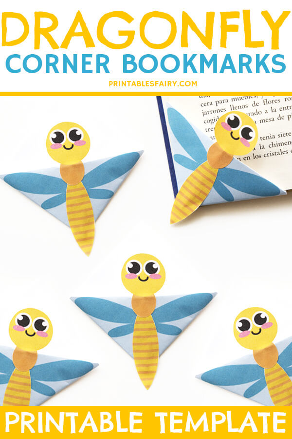 Printable Dragonfly Corner Bookmarks