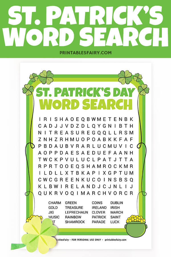 Free Printable St. Patrick's Day Word Search
