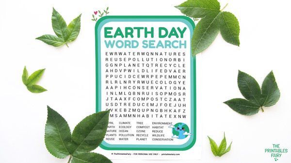 Earth Day Word Search Puzzle