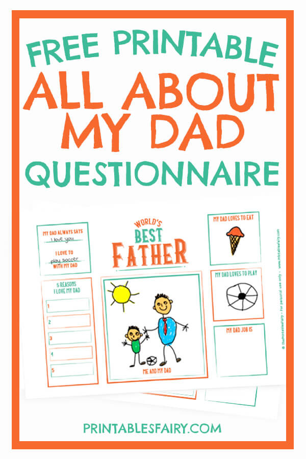 Free Printable All About My Dad