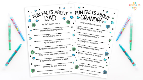 All About My Papi Kid Questionnaire INSTANT DOWNLOAD Fathers 