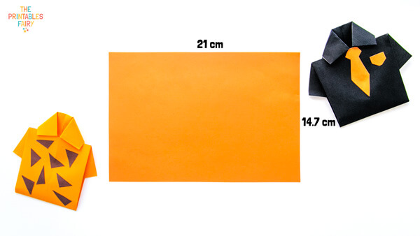 Orange rectangular piece of paper