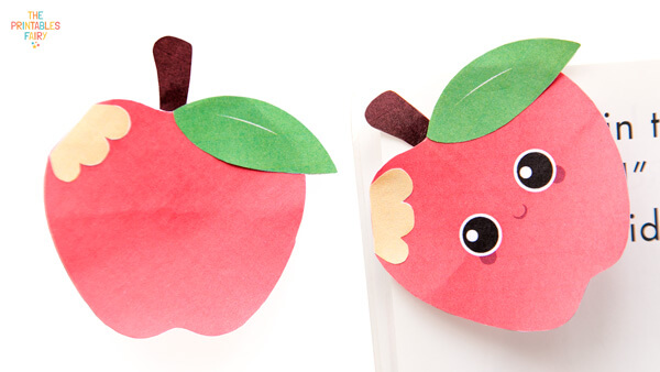 Normal apple bookmark and kawaii apple bookmark