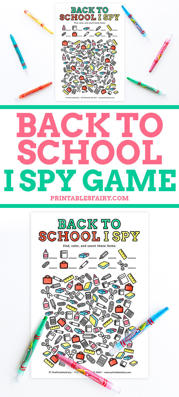 Back to School I Spy Game