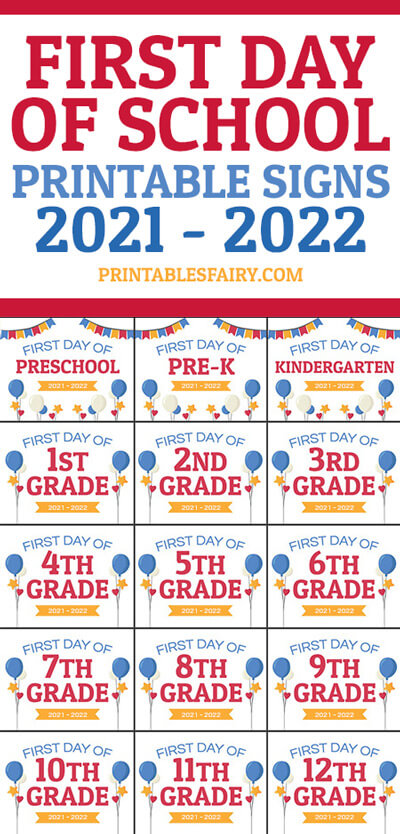 Back to School 2021 - 2022 Signs