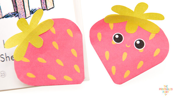 Paper Strawberry Bookmarks