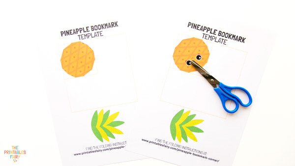 Print and cut the pineapple bookmark template