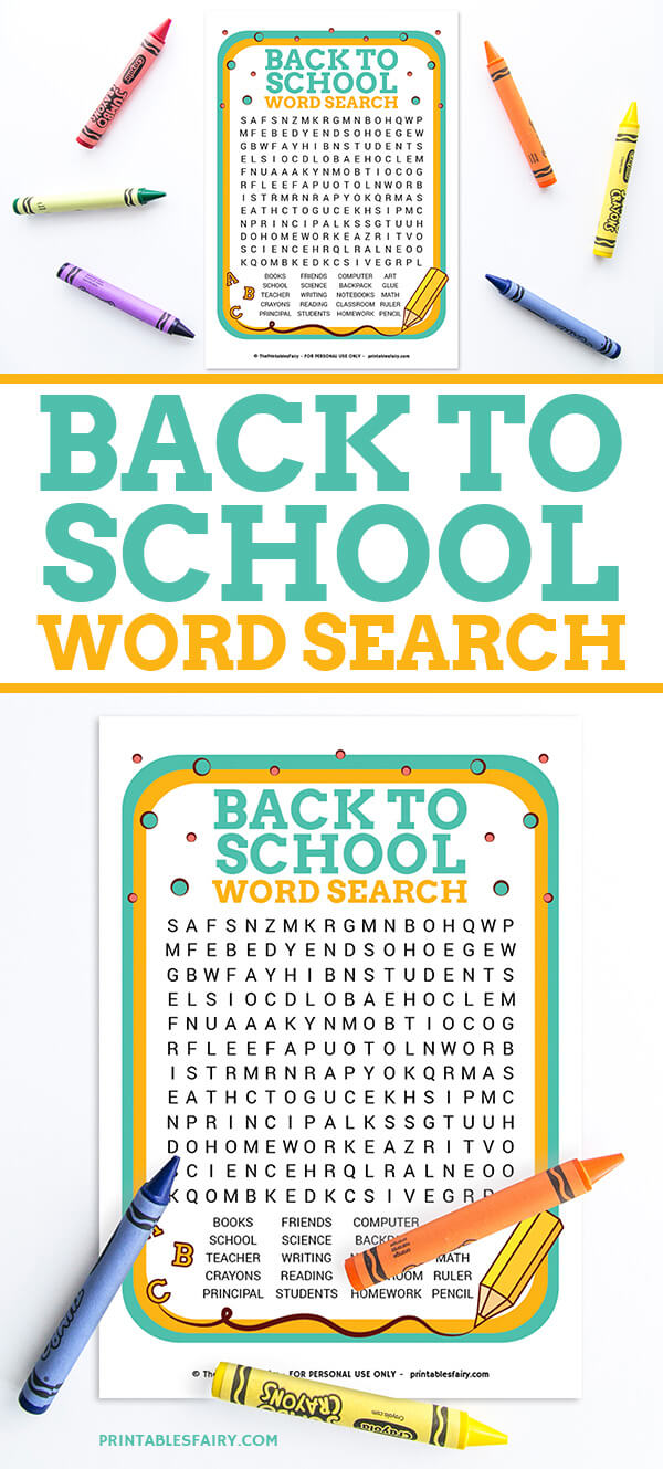 Back to School Word Search