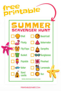 Summer Scavenger Hunt (Free Printable) - The Printables Fairy