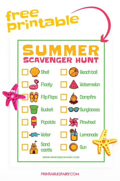 Free Printable Summer Scavenger Hunt