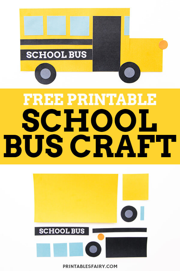 School Bus Shape Craft The Printables Fairy