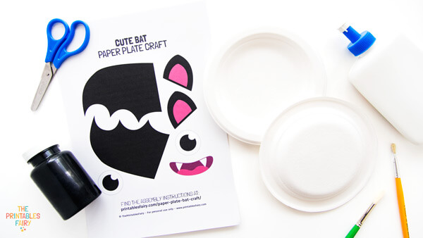 Paper Plate Bat Craft Materials