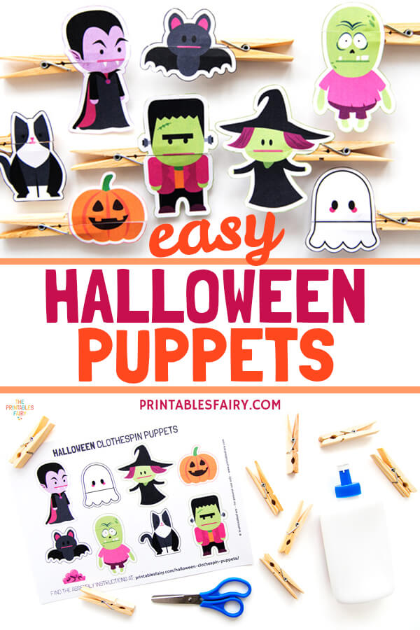 Printable Halloween Clothespin Puppets