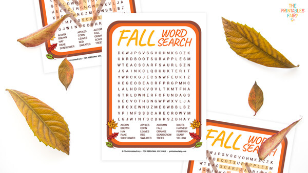 Fall Word Search