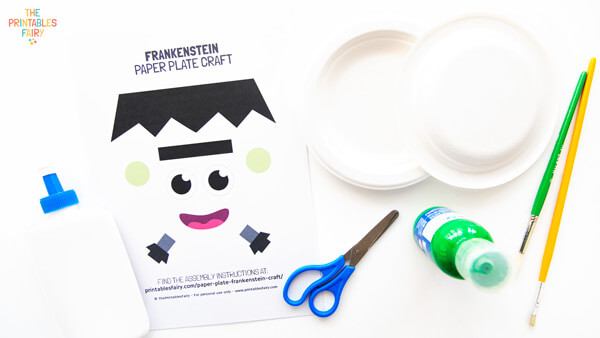 Paper Plate Frankenstein Craft Materials