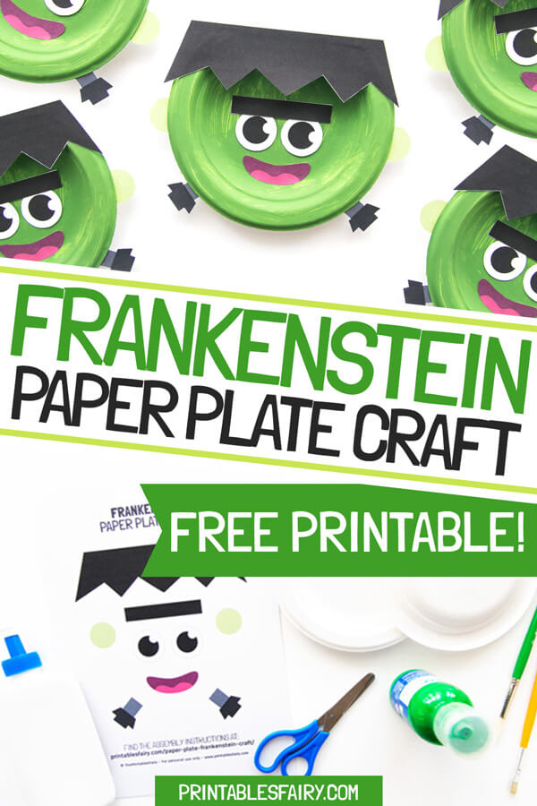 Frankenstein paper plate craft
