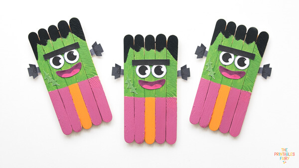 Frankenstein Popsicle Sticks Craft