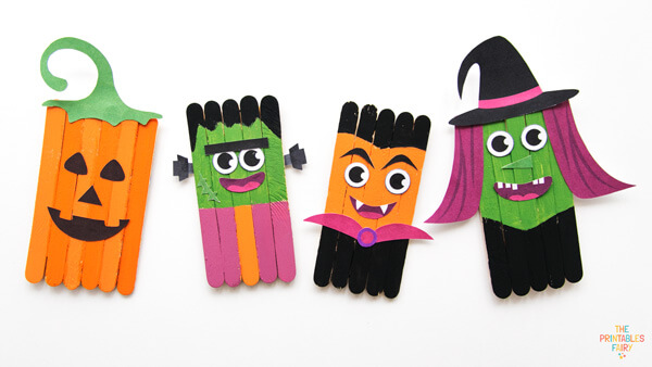 Popsicle Stick Halloween Characters - Craft Rocker