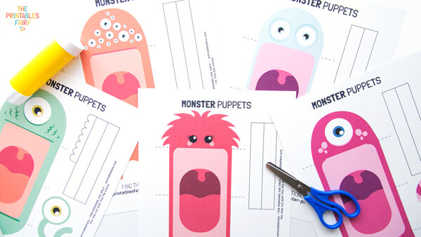 Materials to make monster puppets