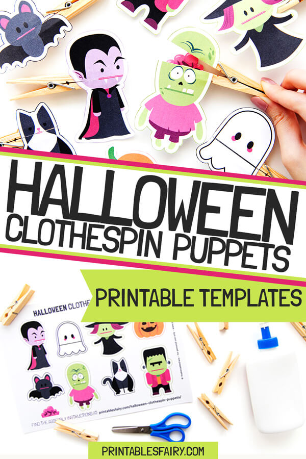 Halloween Clothespin Puppets Printable