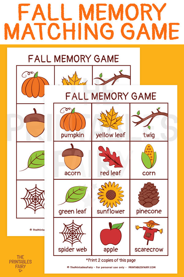 Fall Memory Matching Game