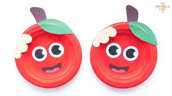 2 Red Paper Plate Apples
