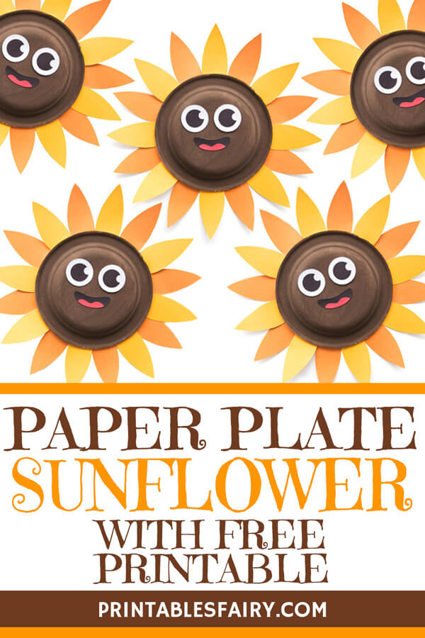 Paper Plate Sunflower with free printable