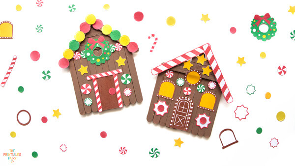 Popsicle Stick Gingerbread House Craft