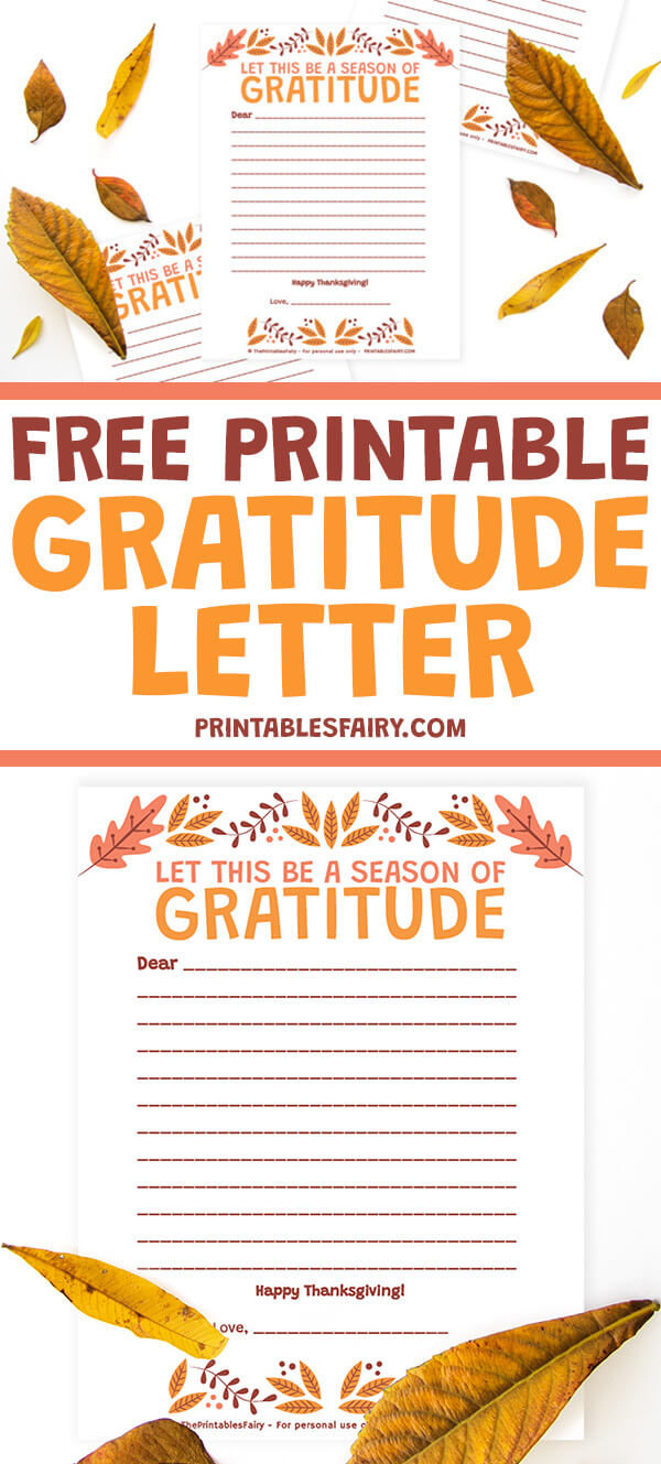 Gratitude Letter Printable Template