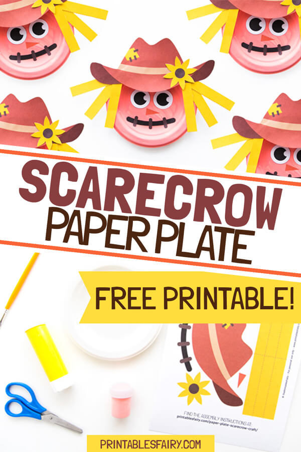 Scarecrow paper plate craft