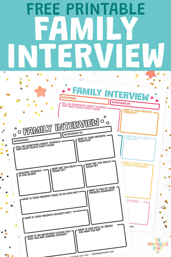 Free Printable Family Interview