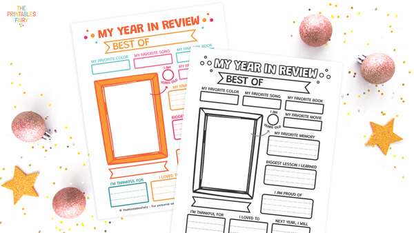 Year In Review Printable