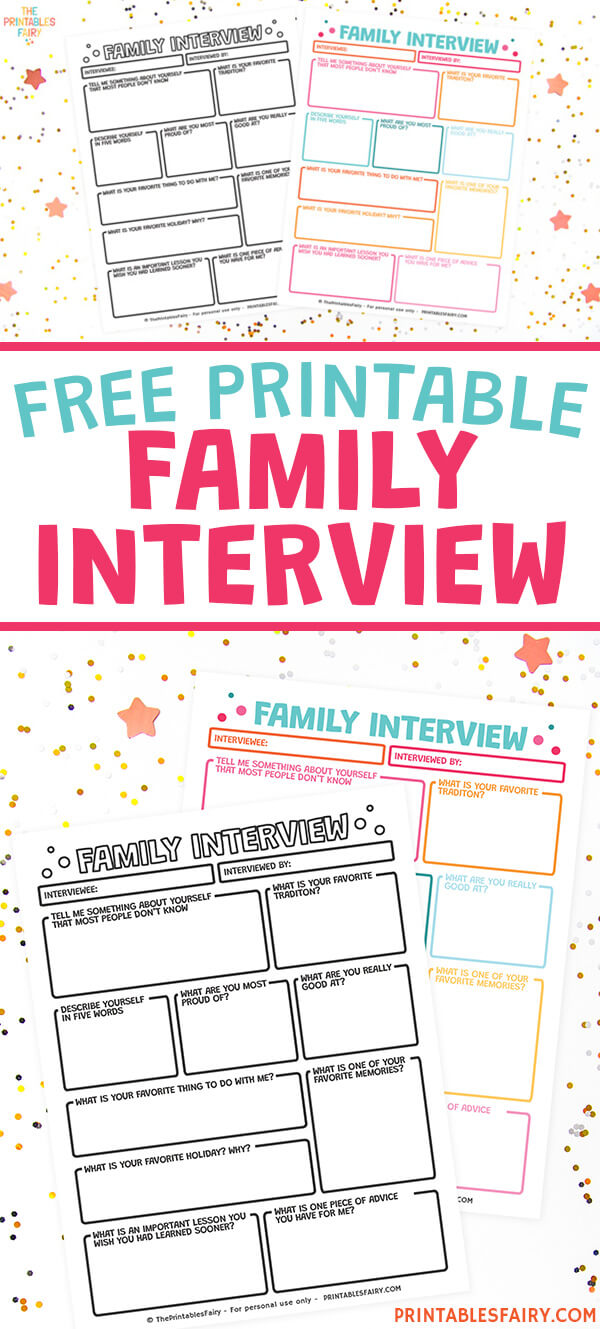 Printable Interview For Families