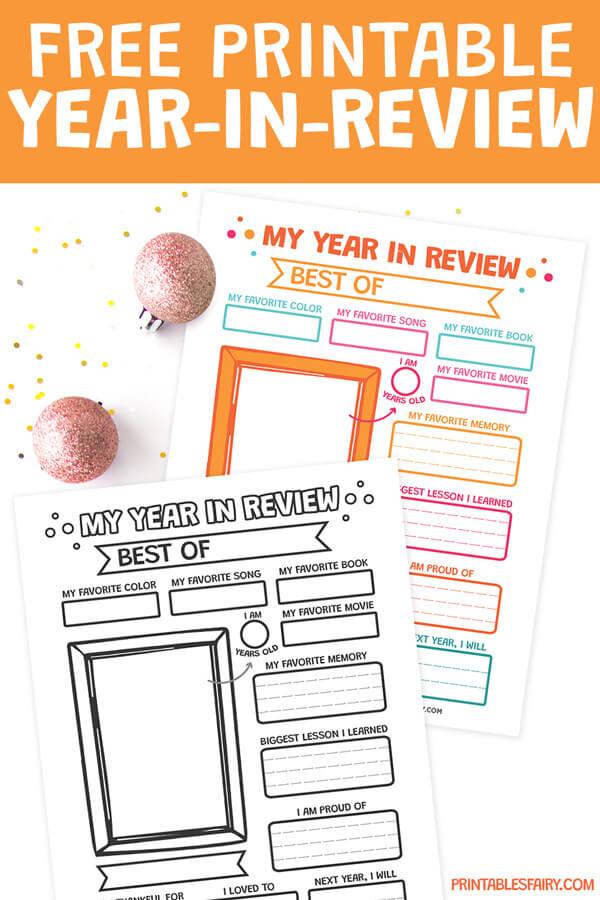 Free Printable Year In Review